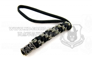 schmuckatellico “Ona Lanyard” - Pewter Bead on Black and Digi Camo 骷髅刀坠