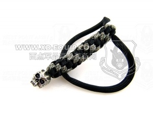 schmuckatellico Cyber Lanyard - Black and Digi Camo with Pewter bead 骷髅刀坠