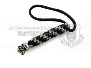 schmuckatellico Rose Lanyard - Pewter Skull on Black and Digi Camo 骷髅刀坠