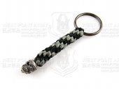 schmuckatellico One Eyed Jack Key Fob - Pewter on Black & Digi w. Hematite Ring 海盗杰克骷髅钥匙扣