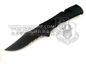 SOG TF-1 三叉戟半齿黑钛镍刃快速“折”