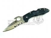 Spyderco 蜘蛛 C11PSGYW Delica4 Emerson Opener FRN兰柄爱默生开拓者半齿“折”