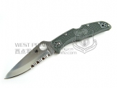 Spyderco 蜘蛛 C10PSFG Endura 4 ComboEdge Foliage Green FRN 半齿“折”