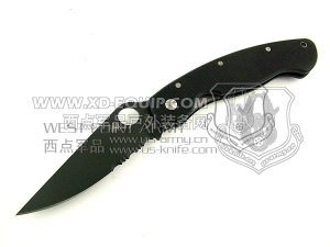 Spyderco 蜘蛛 C36GPSBK Military Black Blade 黑色半锯齿“折”