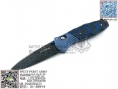 Benchmade 蝴蝶 581-131 Barrage&reg; AXIS&reg;-Assist 大马士革钢+钛金属柄+双色碳纤维 助力快开“折”