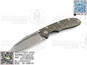 KIZER KI412A2 CPM-S35Vn钢 彩色斑点热处理6AL4V Titanium 钛金属柄“折”